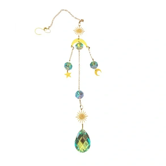 Crystal Suncatchers Hanging Decor, Prism Sun Catcher with Chain and Hook - Picture 4 of 7